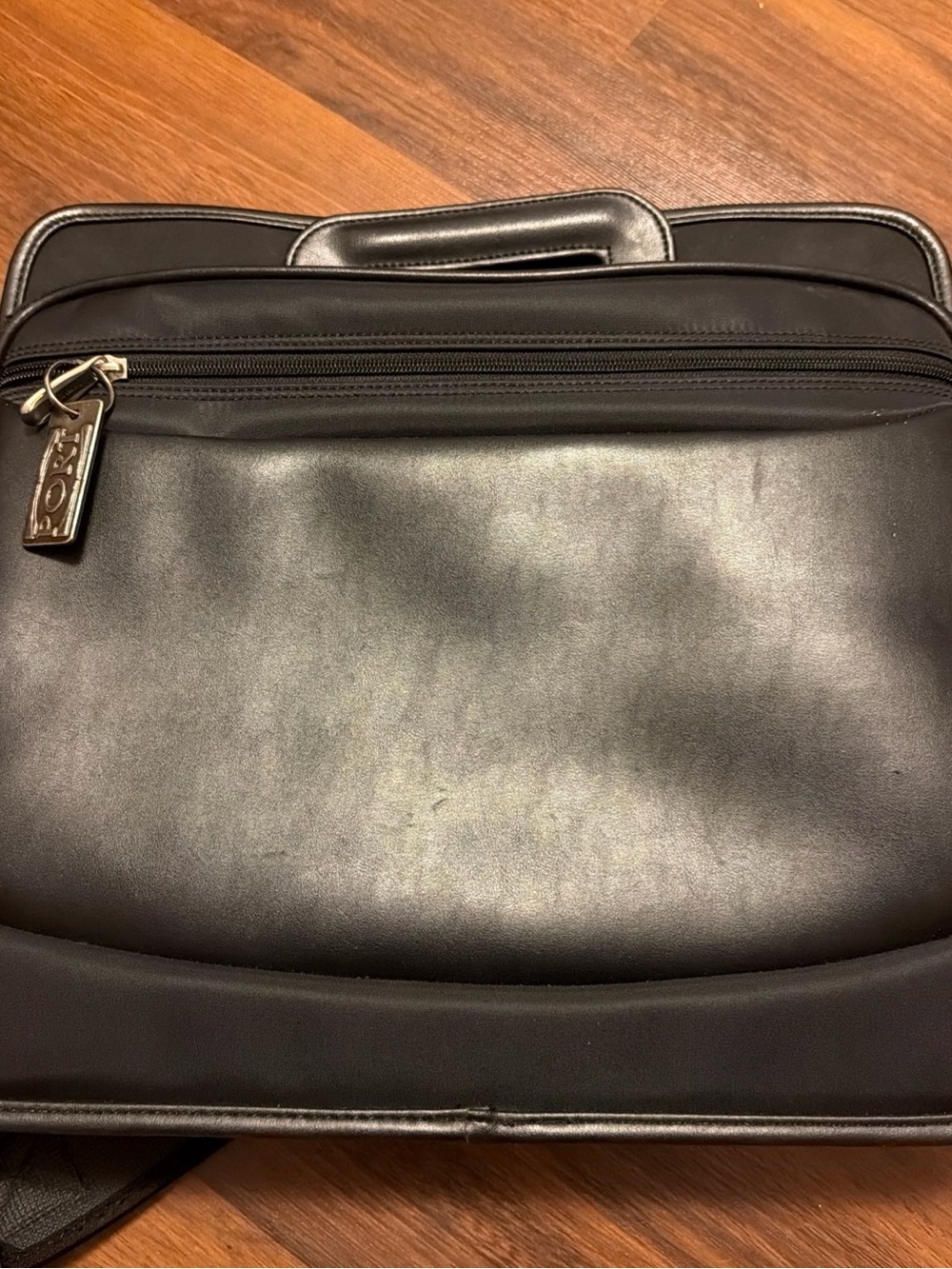 Tumi Black Leather Laptop Brief - Professional Carry Case